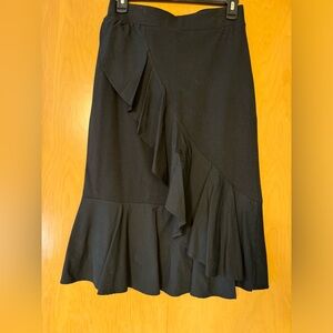 Nordstrom BP Black Ruffle Hem Skirt SZ M